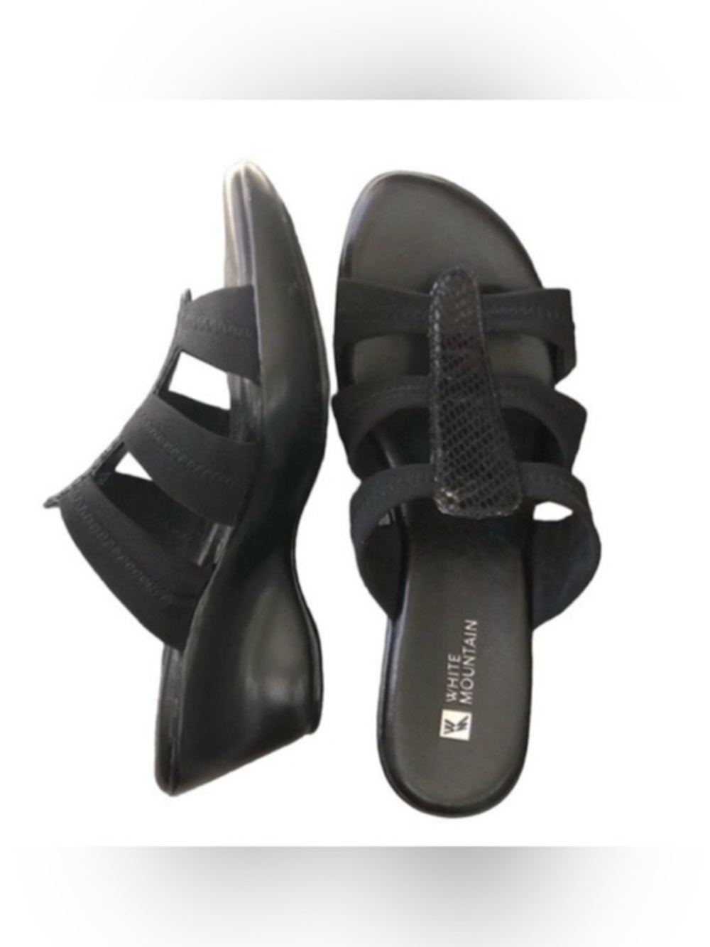 White Mountain wedge sandals